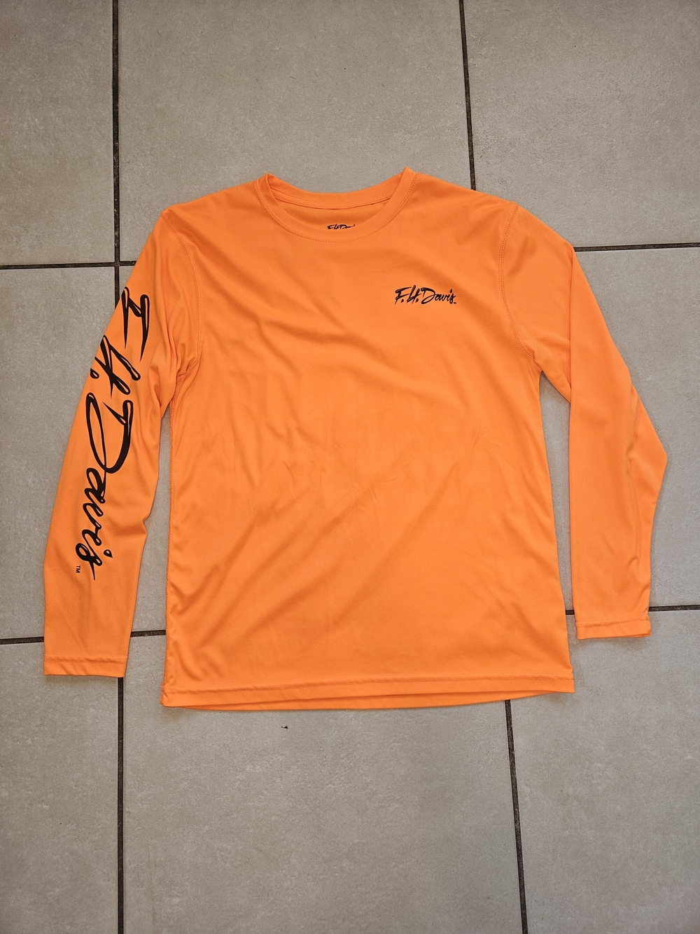 Men’s Long Sleeve Crewneck Tee - Bright Orange
